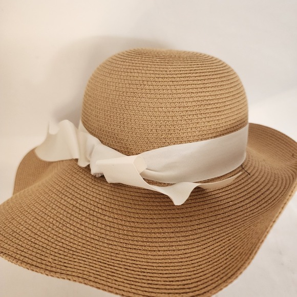 NWT Furtalk Sunhat with Chin Strap Brown with Bow Flopy Wide Brim Packable - Picture 2 of 5